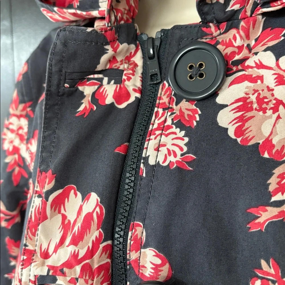 💕Boden Floral Weather Resistant Jacket. Removable Hood. Excellent Condition. M - Picture 7 of 16